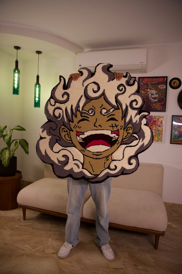 Luffy Gear 5 (One Piece) Rug – Hand-tufted, 110 × 90 cm