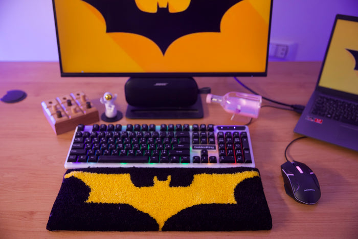 Batman Yellow Desk Rug – Hand-tufted, 45 × 17 cm