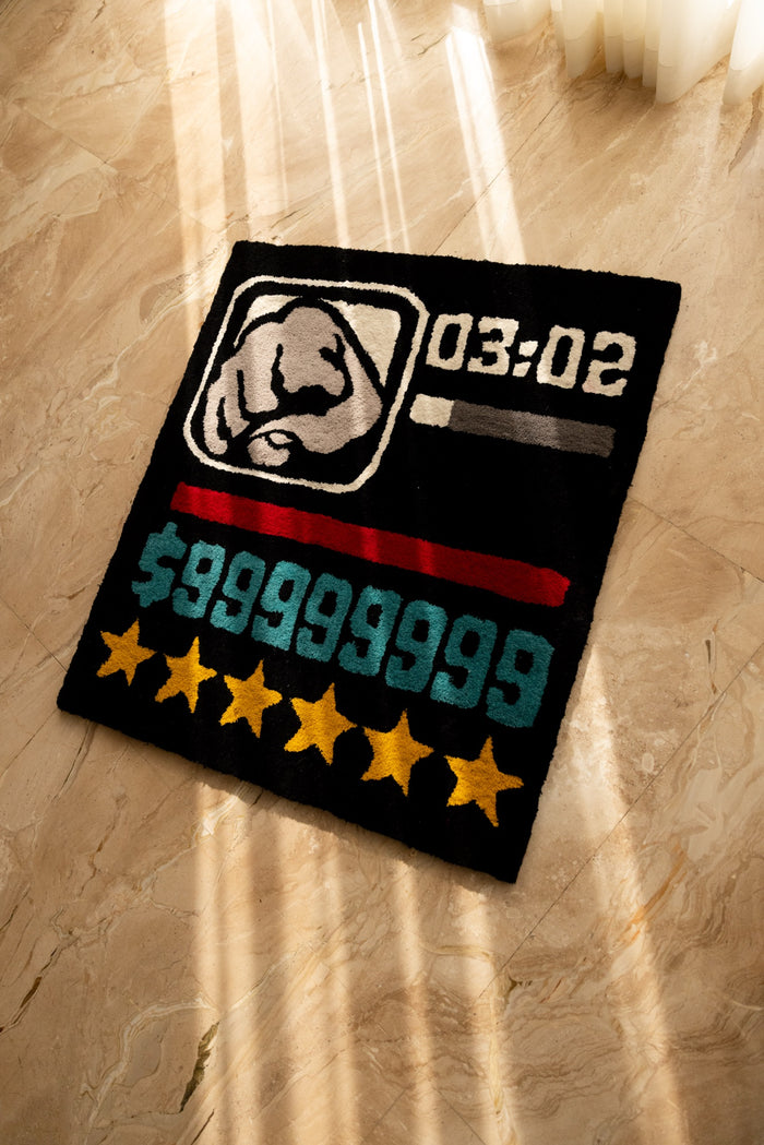 Wanted (GTA) Rug – Hand-tufted, 100 × 100 cm